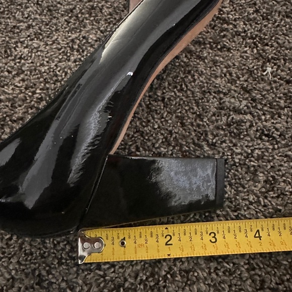 Taryn Rose Black Patent Leather Chunky Heels Squared Toe Size 8.5 Comfort Dressy - Picture 8 of 8
